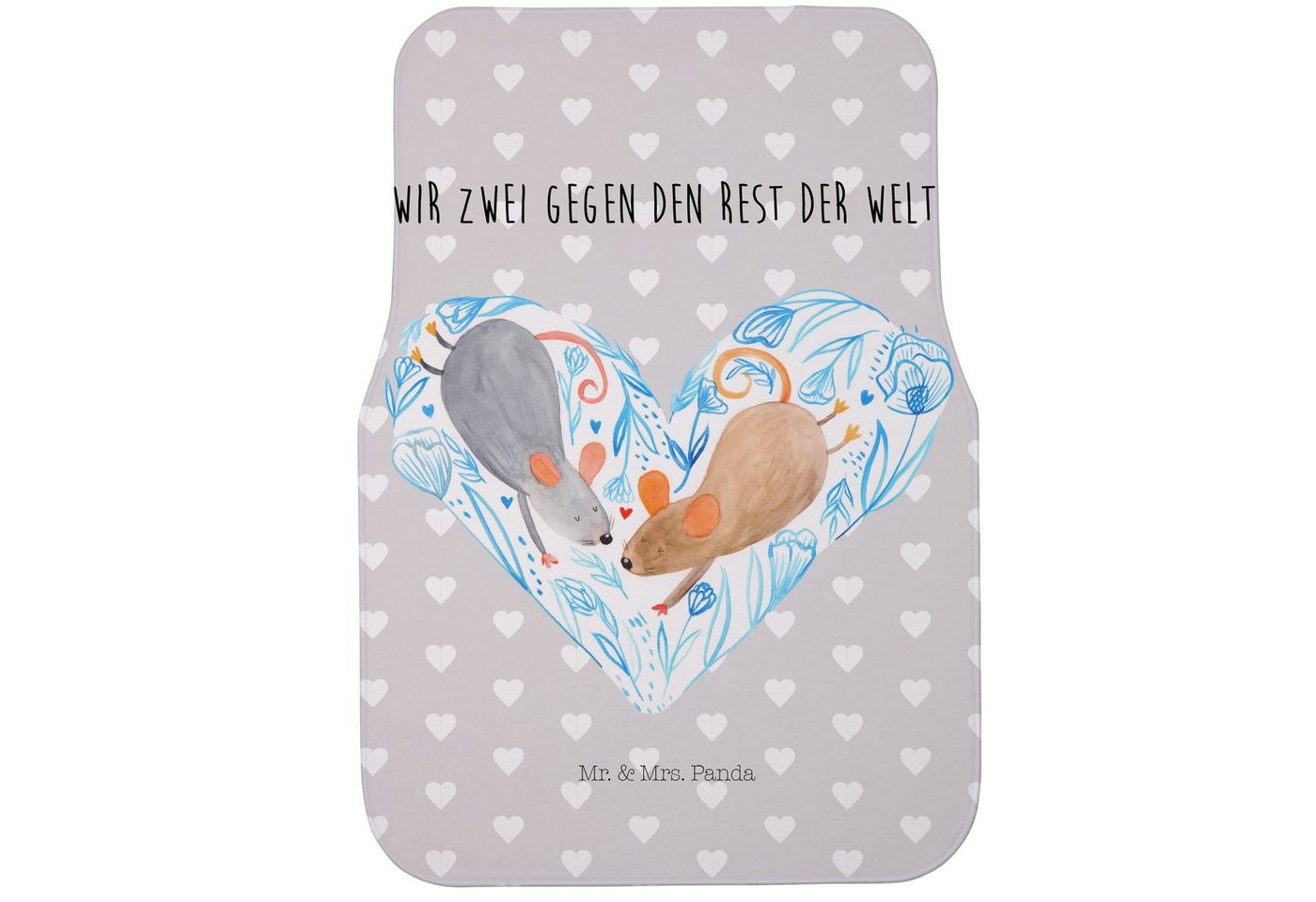 Mr. & Mrs. Panda Fußmatte Mäuse Herz, Fahrer Autofußmatte, Grau Pastell, Fußmatte Fürs Auto, Gr, Höhe: 63 mm Mr. & Mrs. Panda Fußmatte Mäuse Herz, Fahrer Autofußmatte, Grau Pastell, Fußmatte Fürs Auto, Gr, Höhe: 63 mm von Mr. & Mrs. Panda