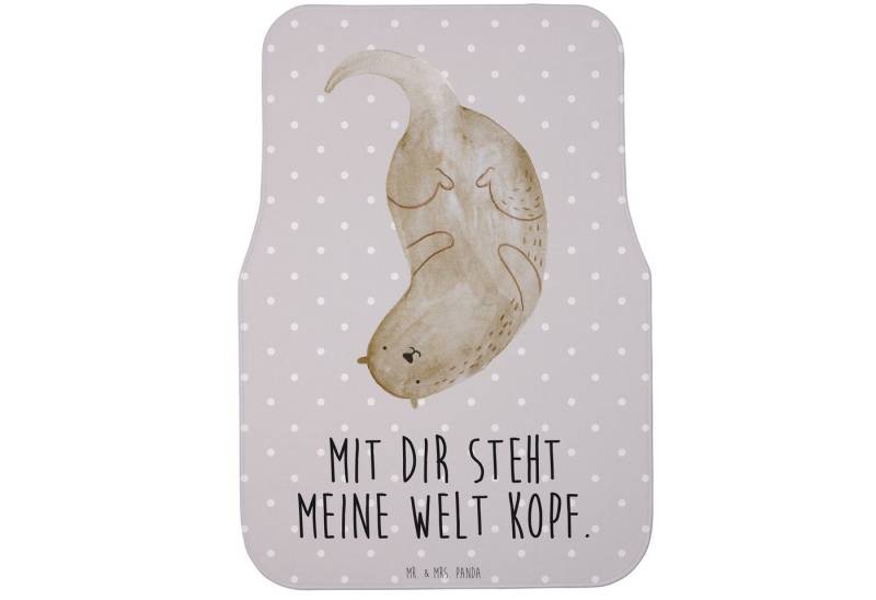Mr. & Mrs. Panda Fußmatte Otter Kopfüber, Fahrer Autofußmatte, Grau Pastell, Niedlich, Seeotter, Höhe: 63 mm von Mr. & Mrs. Panda