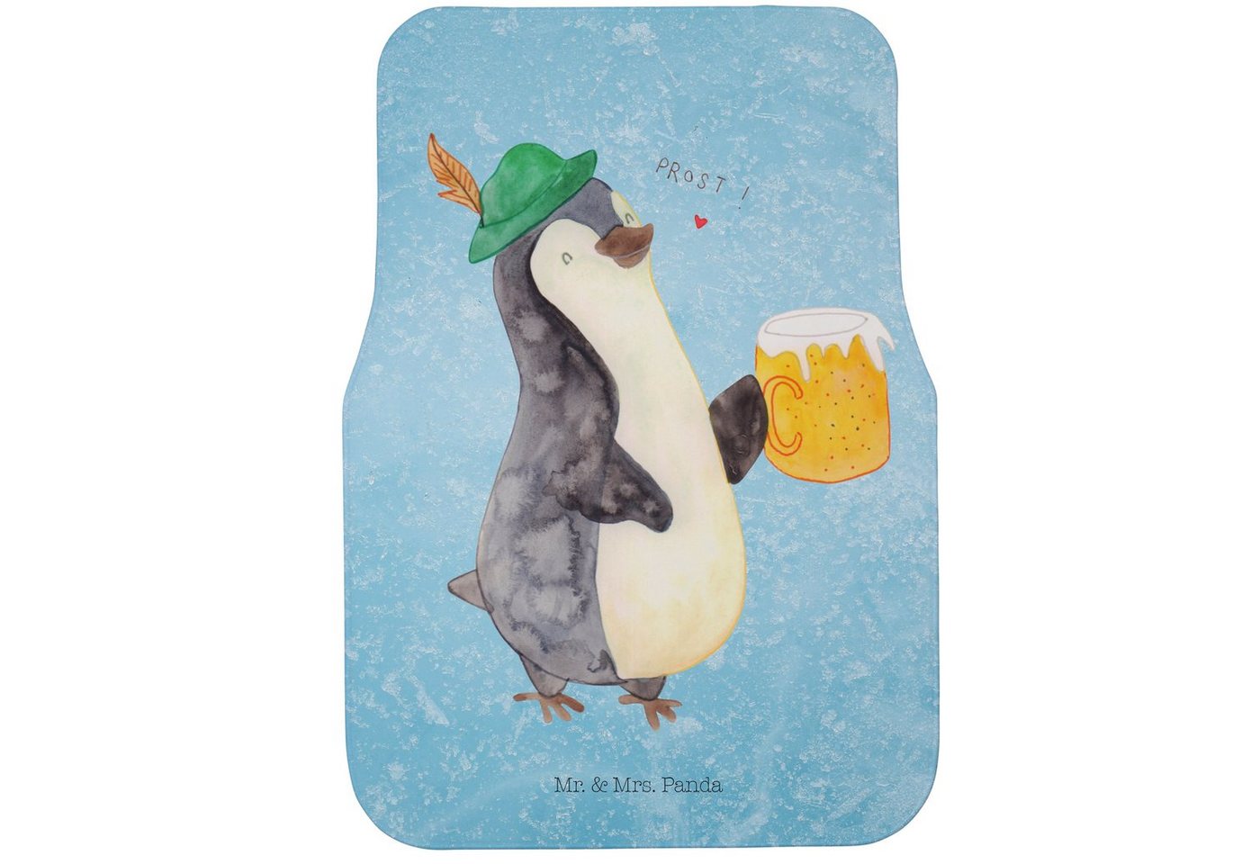 Fußmatte Pinguin Bier - Eisblau - Geschenk, Schmutzmatte Auto, Oktoberfest, be, Mr. & Mrs. Panda, Höhe: 0.5 mm von Mr. & Mrs. Panda