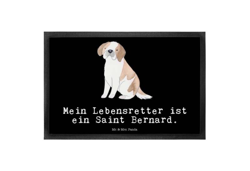 Fußmatte Saint Bernard Lebensretter - Schwarz - Geschenk, Motivfußmatte, Welpe, Mr. & Mrs. Panda, Höhe: 0.6 mm von Mr. & Mrs. Panda
