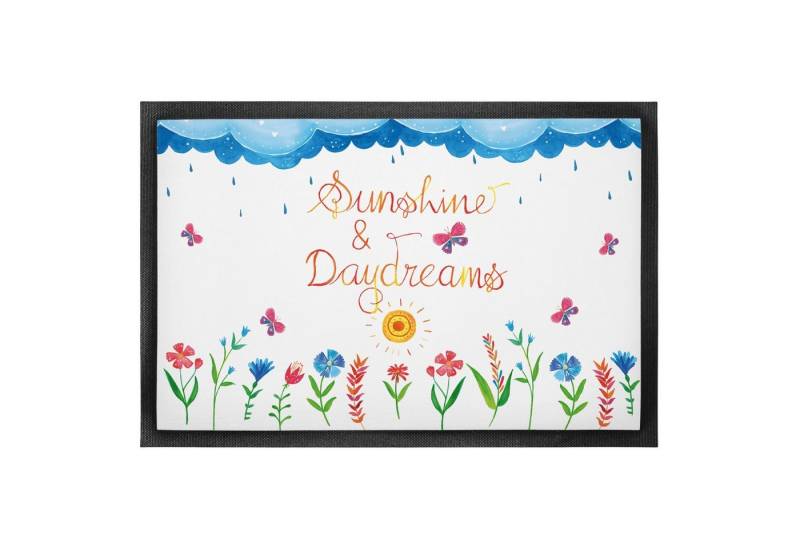 Mr. & Mrs. Panda Fußmatte Sunshine and Daydreams - Geschenk, Blumen Deko, Schmutzfangmatte, Tür, Höhe: 0.6 mm von Mr. & Mrs. Panda