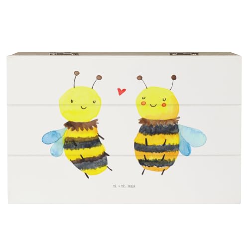 Mr. & Mrs. Panda 19 x 12 cm Holzkiste Biene Verliebt - Geschenk, Aufbewahrungsbox, Wespe, Geschenkdose, Truhe, Schatzkiste, Hummel von Mr. & Mrs. Panda