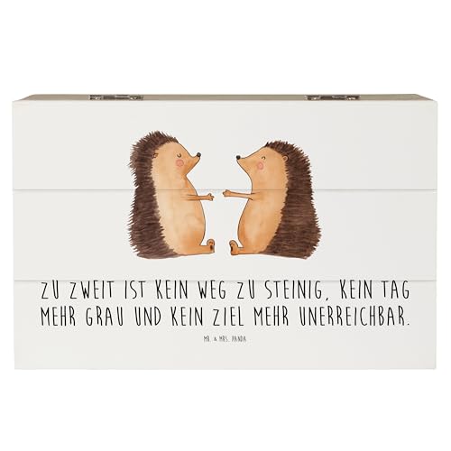 Mr. & Mrs. Panda 19 x 12 cm Holzkiste Hochzeit Igel Liebe - Geschenk, Freund, Geschenkbox, Hochzeitsfeier, Verlobungsgeschenk, Umarmung, Truhe, von Mr. & Mrs. Panda