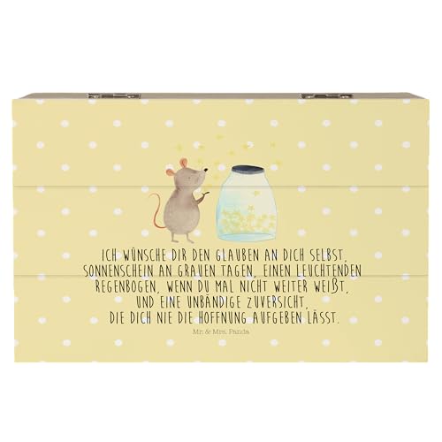 Mr. & Mrs. Panda 19 x 12 cm Holzkiste Maus Sterne - Geschenk, Aufbewahrungsbox, Tiere, Schwangerschaft, Taufgeschenk, Tiermotive, Geschenkbox, Gute von Mr. & Mrs. Panda