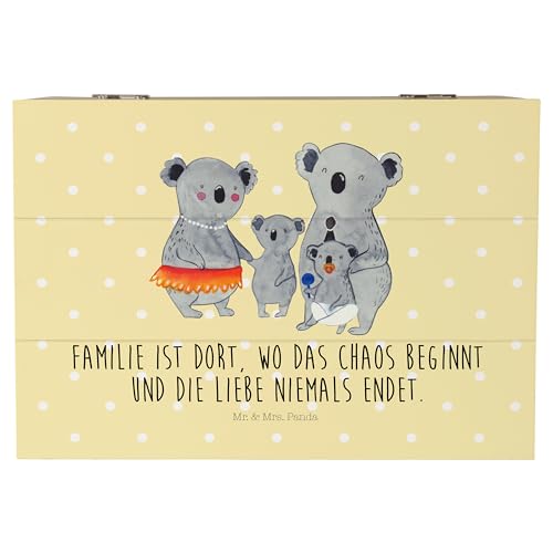 Mr. & Mrs. Panda 22 x 15 cm Holzkiste Koala Familie - Geschenk, Familienleben, Mama, Geschenkdose, Geschwister, Truhe, Opa, Papa, Aufbewahrungsbox, von Mr. & Mrs. Panda