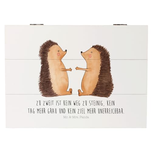 Mr. & Mrs. Panda 25 x 18 cm Holzkiste Hochzeit Igel Liebe - Geschenk, Paar, Pärchen, Geschenkbox, Verlobungsfeier, Truhe, Geschenkdose, Ehe, von Mr. & Mrs. Panda