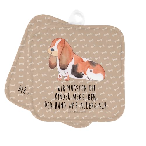 Mr. & Mrs. Panda 2er Set Topflappen Hund Basset Hound - Geschenk, Hundemotiv, Tierliebhaber, kinderlos, Ofenhandschuh, Topflappen mit Spruch, Mr. & Mrs. Panda 2er Set Topflappen Hund Basset Hound - Geschenk, Hundemotiv, Tierliebhaber, kinderlos, Ofenhandschuh, Topflappen mit Spruch, von Mr. & Mrs. Panda