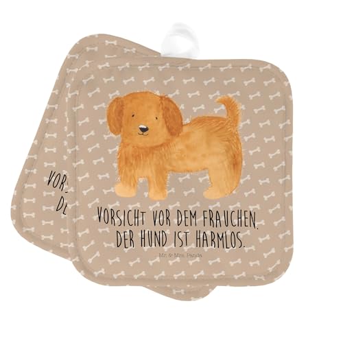 Mr. & Mrs. Panda 2er Set Topflappen Hund Flauschig - Geschenk, Topfhandschuh, Hunderasse, Topflappen 2er Set, Hundemama, Ofenhandschuh, Hundeliebe, von Mr. & Mrs. Panda