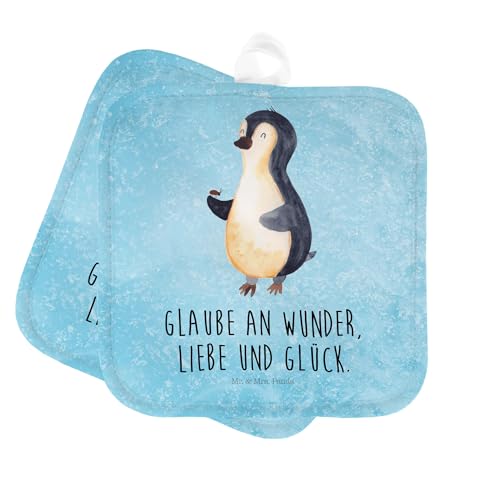 Mr. & Mrs. Panda Topfuntersetzer Pinguin Marienkäfer - Geschenk, Lebensfreude, kleine Wunder, Glück, Topflappen, Topfhandschuh, Topflappen lustig, von Mr. & Mrs. Panda