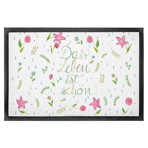 Mr. & Mrs. Panda 40 x 60 cm Fußmatte Blumen Leben - Geschenk, Türvorleger, Sommer Deko, Vorleger, Motivation Spruch, Türmatte, Blümchen, Frühlings von Mr. & Mrs. Panda