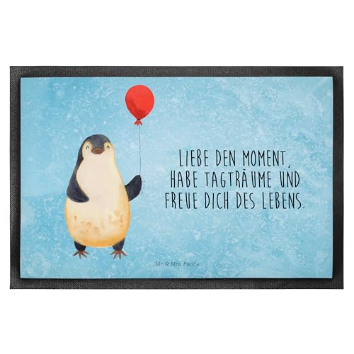 Mr. & Mrs. Panda 40 x 60 cm Fußmatte Pinguin Luftballon - Geschenk, Geschenk Freundin, Motivfußmatte, Kind, Motivation, Vorleger, Tagträume, von Mr. & Mrs. Panda