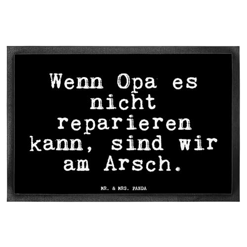 Mr. & Mrs. Panda 40 x 60 cm Fußmatte Wenn Opa es Nicht... - Geschenk, Türvorleger, Großeltern, Schmutzfänger, Zitate, Motivfußmatte, lustige Sprüche, von Mr. & Mrs. Panda