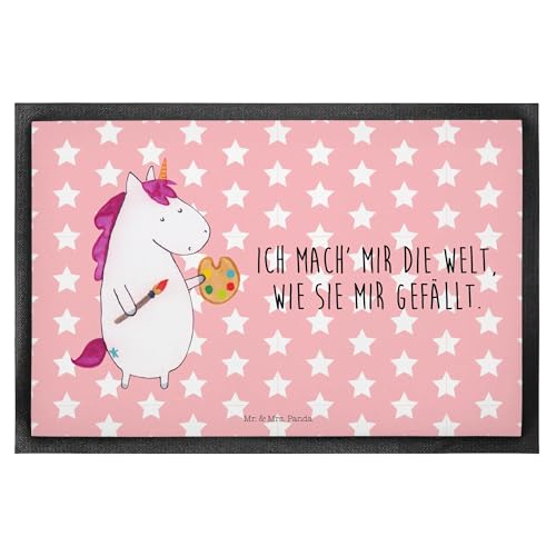 Mr. & Mrs. Panda 40 x 60 cm Fußmatte Einhorn Künstler - Geschenk, Stift, Farbe, Einhorn Deko, Maler, Motivfußmatte, Einhörner, Fußabtreter außen, von Mr. & Mrs. Panda