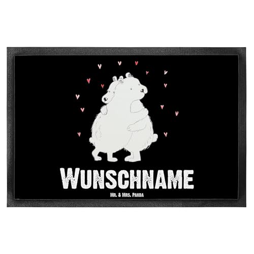 Mr. & Mrs. Panda 40 x 60 cm Personalisierte Fußmatte Eisbär Umarmen - Personalisierte Geschenke, Gute Laune, Wunschnamen, Fußmatte Bedrucken, von Mr. & Mrs. Panda