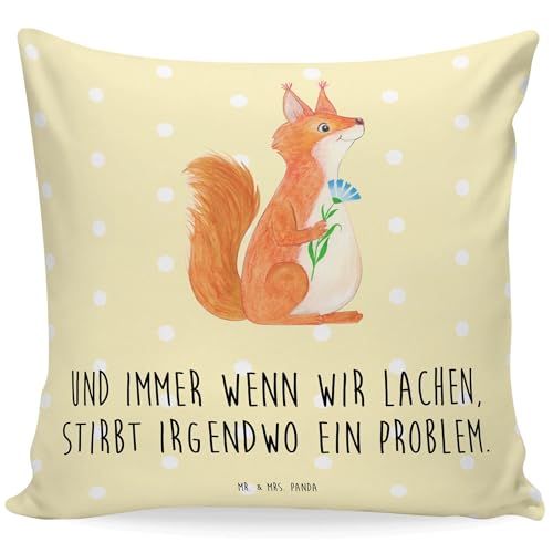 Mr. & Mrs. Panda Zierkissen Eichhörnchen Blume - Geschenk, Gute Laune, Sofakissen 40x40, Tiere, Kissenbezüge, Sofakissen, Eichhorn, Spruch positiv, Mr. & Mrs. Panda Zierkissen Eichhörnchen Blume - Geschenk, Gute Laune, Sofakissen 40x40, Tiere, Kissenbezüge, Sofakissen, Eichhorn, Spruch positiv, von Mr. & Mrs. Panda