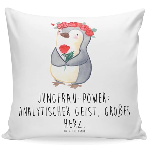 Mr. & Mrs. Panda 40x40 Kissen Jungfrau Astrologie - Geschenk, Couchkissen, Tierkreiszeichen, Sofakissen, Sternzeichen, Geschenke Jungfrau, Geschenke von Mr. & Mrs. Panda