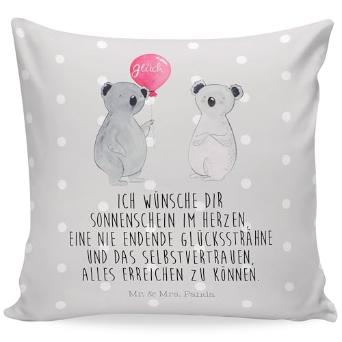 Mr. & Mrs. Panda 40x40 Kissen Koala Luftballon - Geschenk, Kissenhülle, Kopfkissen, Koalabär, Party, Motivkissen, Geburtstag, Sofakissen, Dekokissen von Mr. & Mrs. Panda