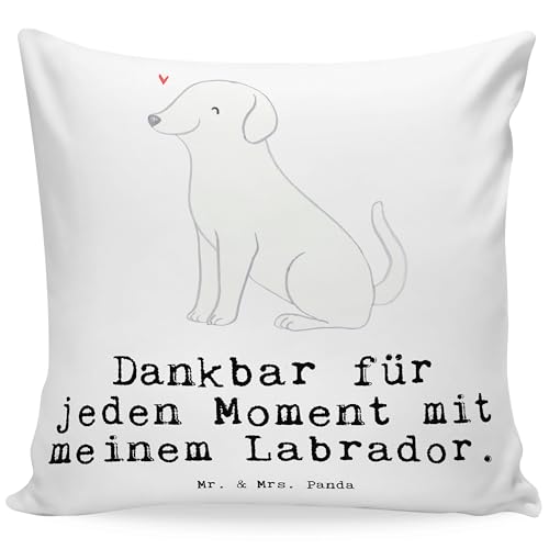 Mr. & Mrs. Panda 40x40 Kissen Labrador Moment - Geschenk, Dekokissen, Hund, Kissenhülle, Sofakissen, Rassehund, Motivkissen, Hundebesitzer, Schenken, von Mr. & Mrs. Panda