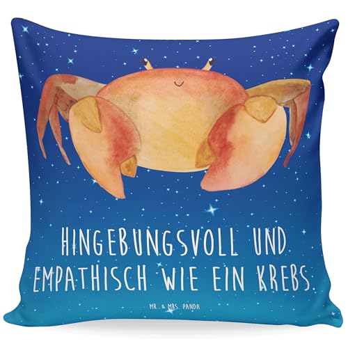 Mr. & Mrs. Panda 40x40 Kissen Sternzeichen Krebs - Geschenk, Kopfkissen, Sofakissen, Dekokissen, Geschenk Juli, Astrologie, Geburtstag Juni, Krebs von Mr. & Mrs. Panda