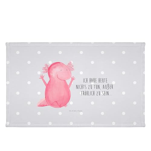 Mr. & Mrs. Panda 50 x 100 Handtuch Axolotl Hurra - Geschenk, fröhlich, Baby, Motivation, Handtücher, groß, Badezimmer, Badehandtuch, Molch, Freude, von Mr. & Mrs. Panda