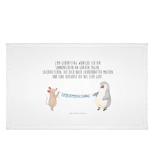 Mr. & Mrs. Panda 50 x 100 Handtuch Maus Pinguin Geburtstag - Geschenk, Handtücher, Geburtstagskind, Happy Birthday, groß, Kinder, Herzlichen von Mr. & Mrs. Panda