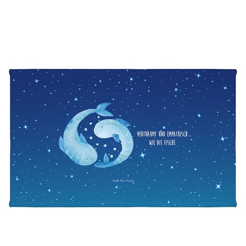 Mr. & Mrs. Panda 50 x 100 Handtuch Sternzeichen Fische - Geschenk, Geburtstag März, groß, Fische Geschenk, Badehandtuch, Horoskop, Badezimmer, von Mr. & Mrs. Panda