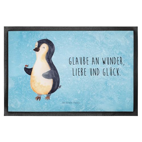 Mr. & Mrs. Panda 50 x 75 cm Fußmatte Pinguin Marienkäfer - Geschenk, Vorleger, Lebensfreude, Motivfußmatte, Wunder, Schmutzmatte, Schmutzfänger, von Mr. & Mrs. Panda