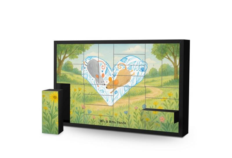 Mr. & Mrs. Panda Adventskalender Mäuse Herz Design, Adventskalender, Weiß, Lieblingsmensch, Freundin, (Packung, 1-tlg) von Mr. & Mrs. Panda