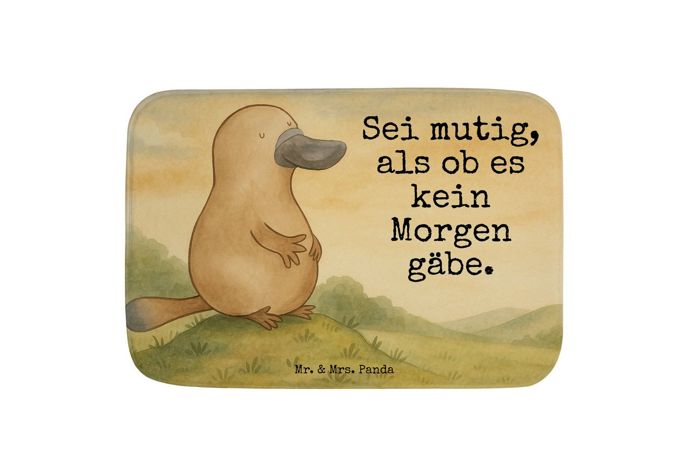 Mr. & Mrs. Panda Badematte Schnabeltier Mut Design, duschmatten, Weiß, Büro, Badezimmerteppich, Höhe 40 mm, Badematte mit Schnabeltier mutig, Hochwertiges Material von Mr. & Mrs. Panda, 100% Polyester, rechteckig Mr. & Mrs. Panda Badematte Schnabeltier Mut Design, duschmatten, Weiß, Büro, Badezimmerteppich, Höhe 40 mm, Badematte mit Schnabeltier mutig, Hochwertiges Material von Mr. & Mrs. Panda, 100% Polyester, rechteckig von Mr. & Mrs. Panda