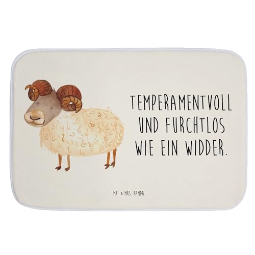 Mr. & Mrs. Panda Badteppich Sternzeichen Widder - Geschenk, Schafbock, Widder Geschenk, Badezimmermatte, Badvorleger, Duschvorleger, von Mr. & Mrs. Panda