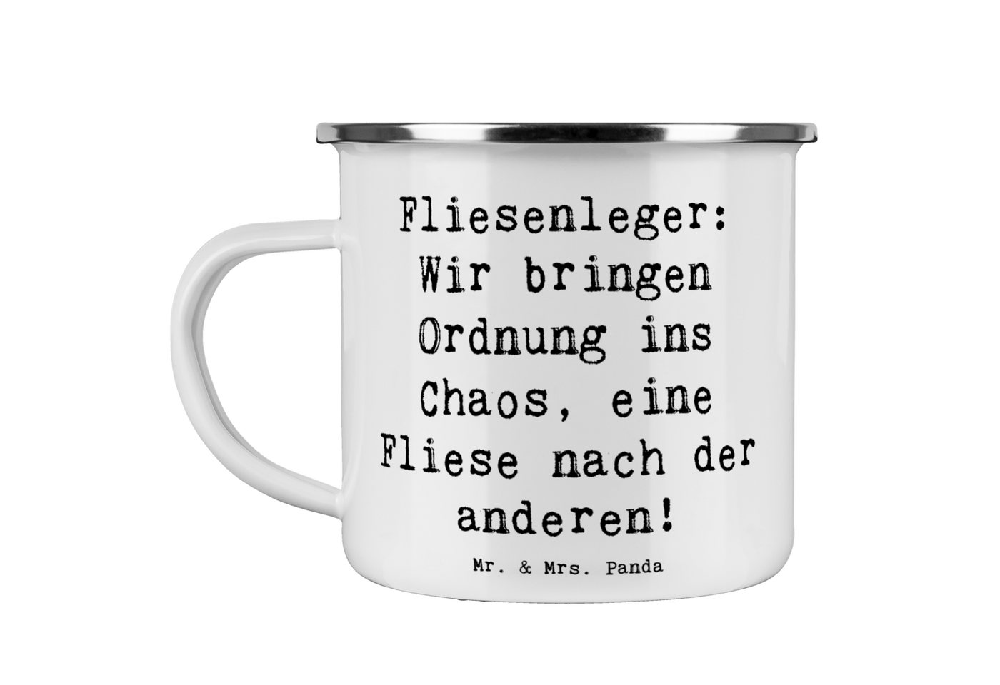 Mr. & Mrs. Panda Becher Fliesenleger: Wir bringen Ordnung ins Chaos, eine Fliese nach der and, Emaille, Kratzfeste Emaille Mr. & Mrs. Panda Becher Fliesenleger: Wir bringen Ordnung ins Chaos, eine Fliese nach der and, Emaille, Kratzfeste Emaille von Mr. & Mrs. Panda