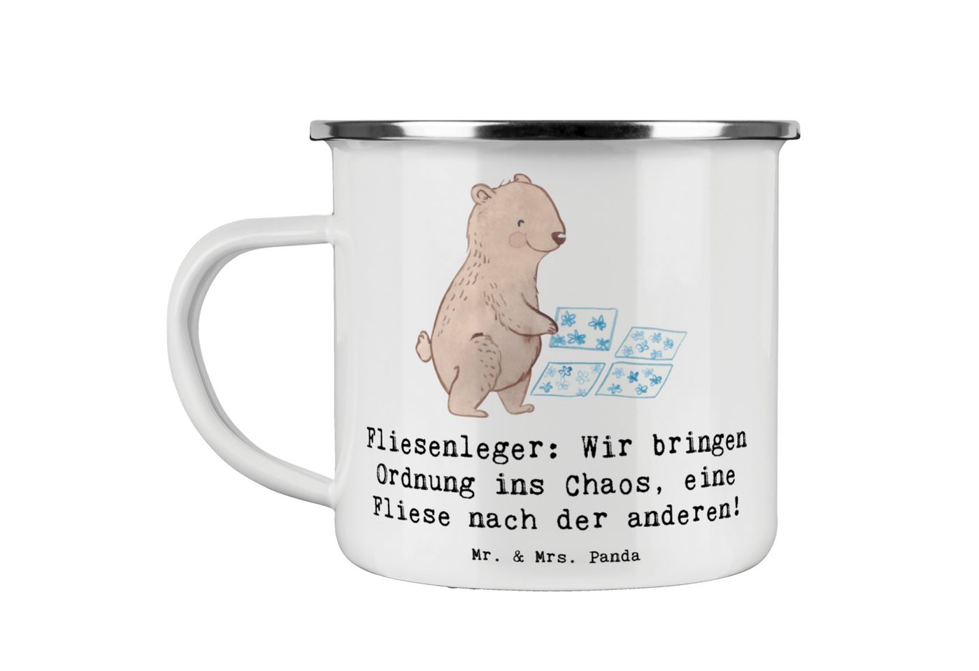 Mr. & Mrs. Panda Becher Fliesenleger: Wir bringen Ordnung ins Chaos, eine Fliese nach der and, Emaille, Liebevolles Design Mr. & Mrs. Panda Becher Fliesenleger: Wir bringen Ordnung ins Chaos, eine Fliese nach der and, Emaille, Liebevolles Design von Mr. & Mrs. Panda