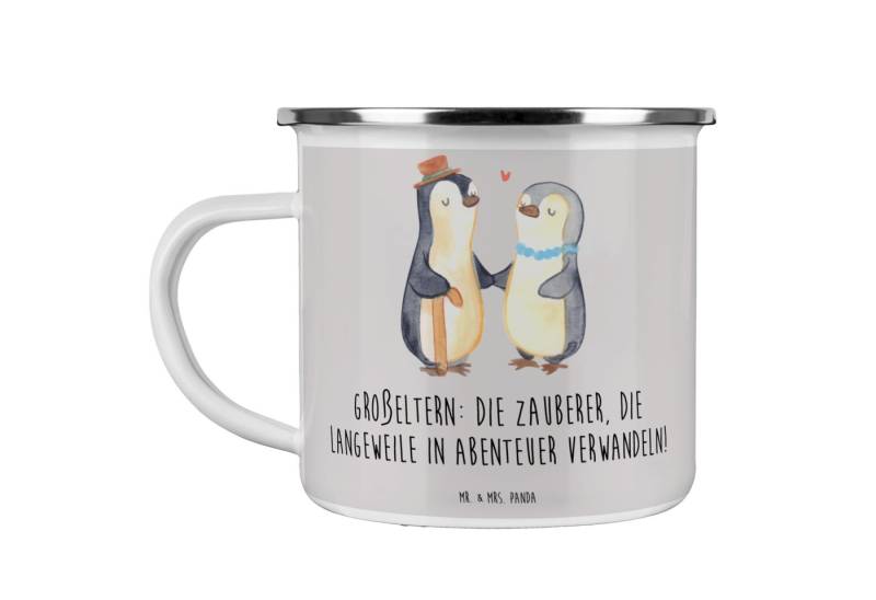 Mr. & Mrs. Panda Becher Großeltern Zauberer - Grau Pastell - Geschenk, Langeweile, Generation, Emaille von Mr. & Mrs. Panda