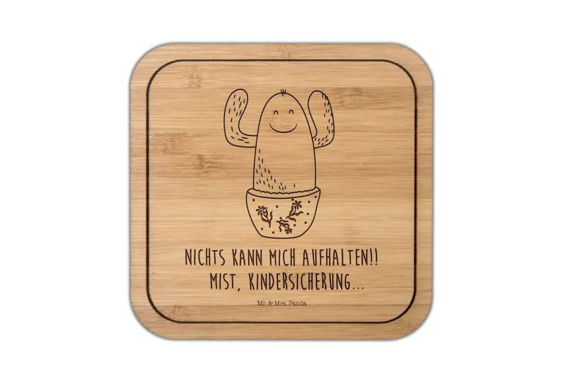 Mr. & Mrs. Panda Getränkeuntersetzer Kaktus Happy - Transparent - Geschenk, Kindersicherung, Becherunterse, Packung, 1-tlg., Wasserfest von Mr. & Mrs. Panda