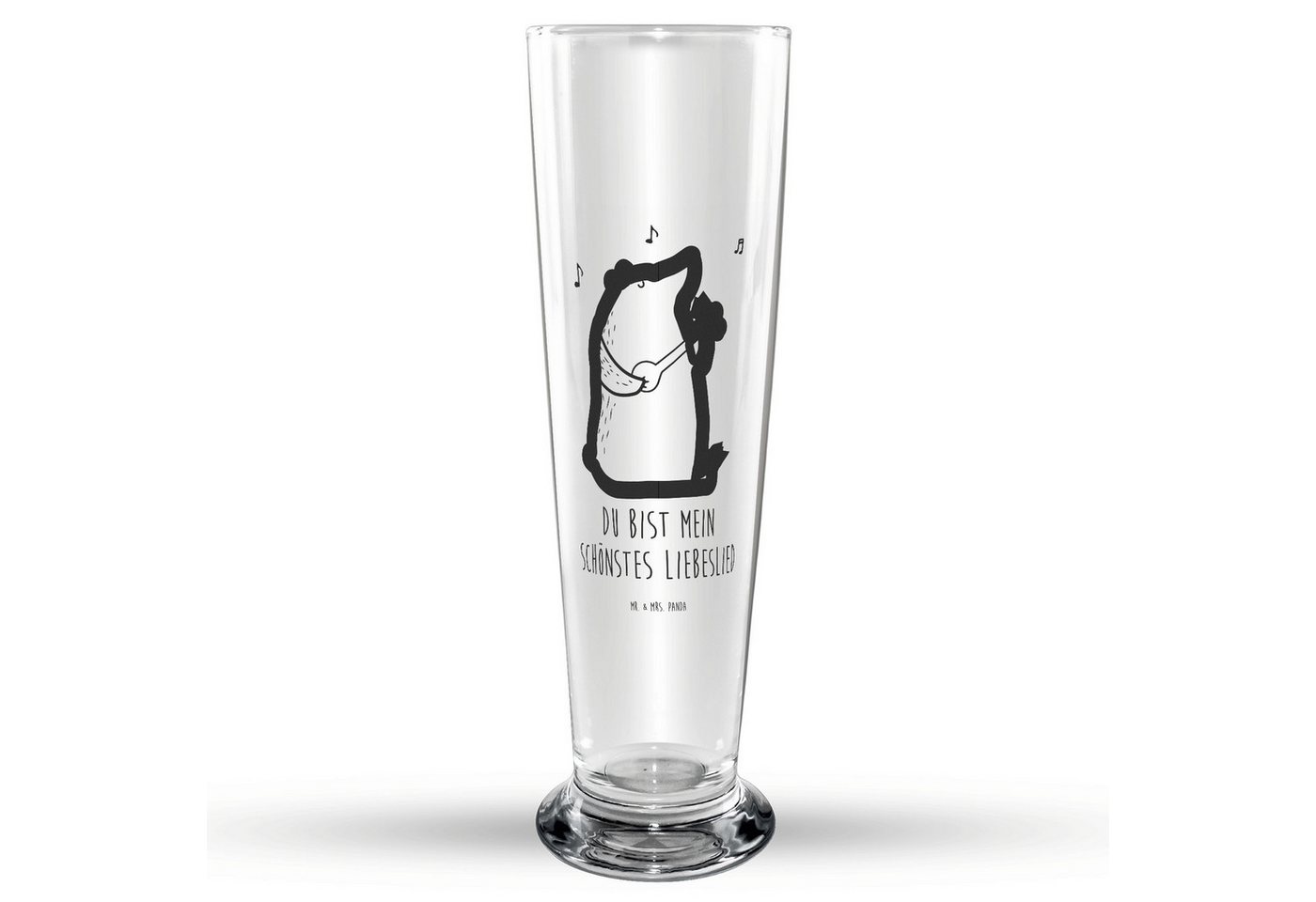 Mr. & Mrs. Panda Bierglas Bär Lied - Transparent - Geschenk, Bärchen, Weizenbierglas, Weizengla, Premium Glas, Präzise Gravur von Mr. & Mrs. Panda