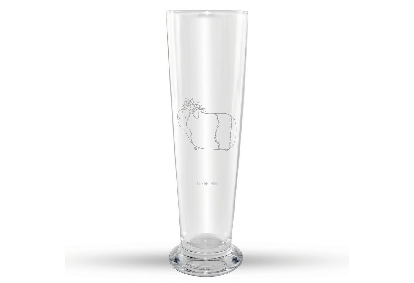 Mr. & Mrs. Panda Bierglas Meerschweinchen Weisheit - Transparent - Geschenk, Weizen Glas, Tiere, Premium Glas, Hochwertige Gravur von Mr. & Mrs. Panda