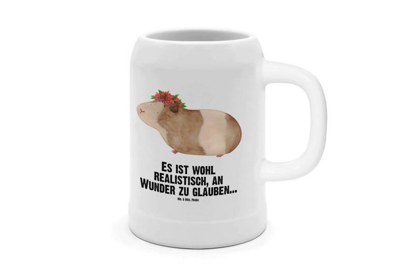 Mr. & Mrs. Panda Bierkrug Meerschweinchen Weisheit - Weiß - Geschenk, Glaskrug, Oktoberfestkrug, Steinzeug, Traditionelles Design von Mr. & Mrs. Panda