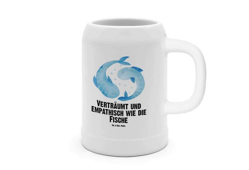 Mr. & Mrs. Panda Bierkrug Sternzeichen Fische - Weiß - Geschenk, Aszendent, XXL Bierkrug, Zünft, Steinzeug, Seidenglänzende Oberfläche von Mr. & Mrs. Panda