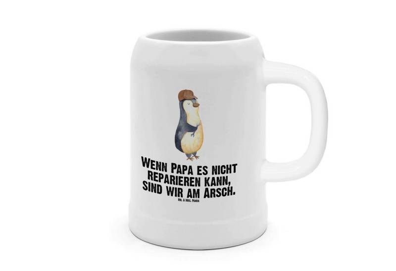 Mr. & Mrs. Panda Bierkrug Wenn Papa es nicht reparieren kann, sind wir am Arsch - Weiß - Gesche, Steinzeug, Langlebiges Material von Mr. & Mrs. Panda
