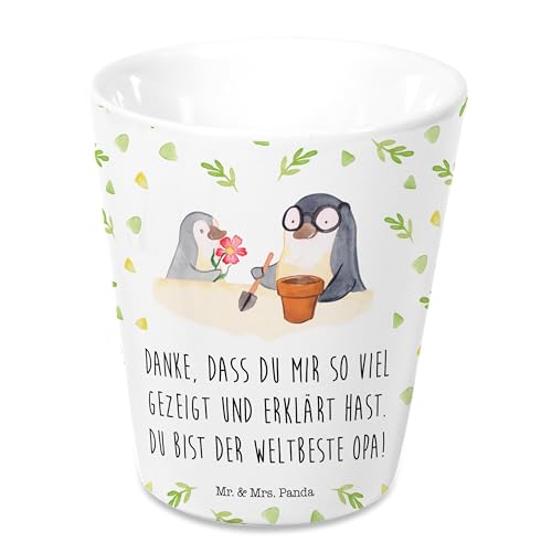 Mr. & Mrs. Panda Blumentopf Pinguin Opa Blumen Pflanzen - Geschenk, Großvater, Kräutertopf, Papa, Vatertag, Übertopf, Pflanztopf, Keramiktopf, von Mr. & Mrs. Panda