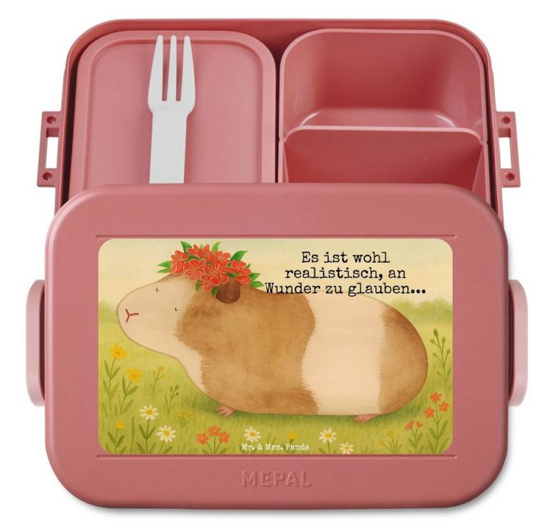 Mr. & Mrs. Panda Butterdose Meerschweinchen Weisheit Design, MEPAL Bentobox, Rot Pastell, Spruch, Polypropylen lebensmittelecht, (Packung, 1-tlg) von Mr. & Mrs. Panda
