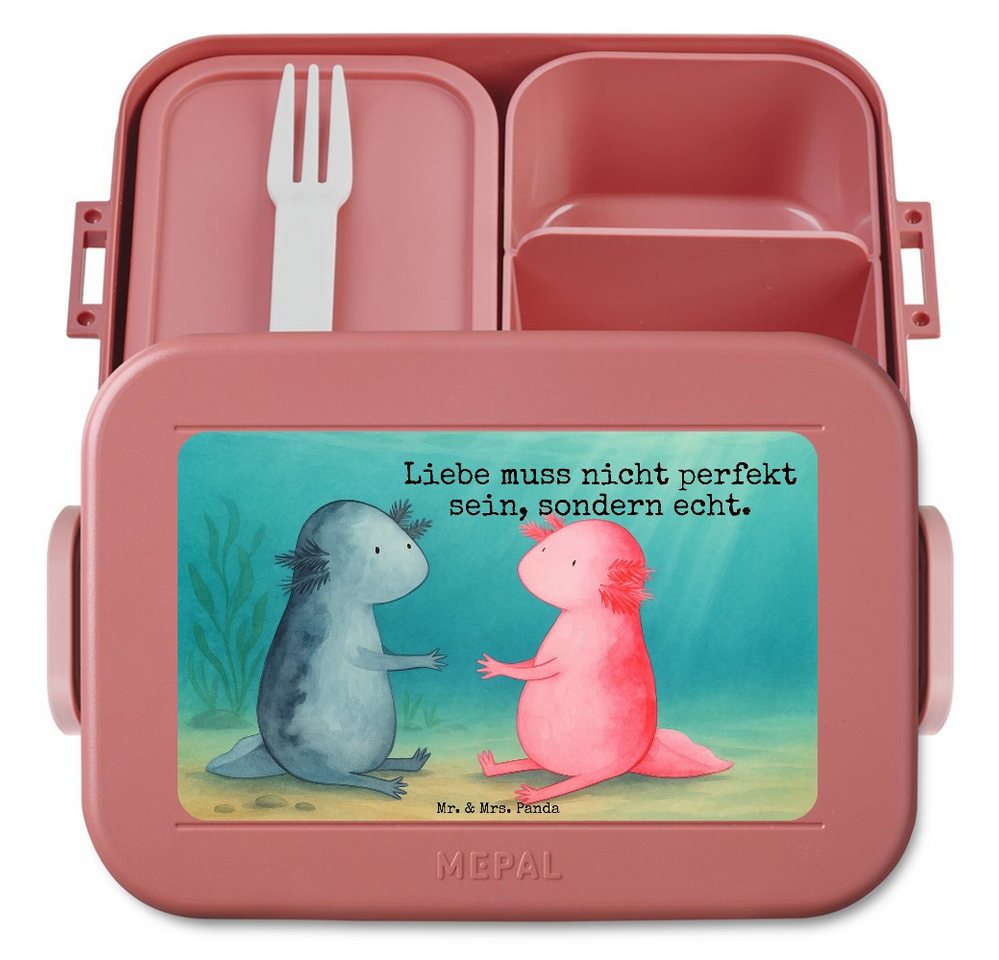 Mr. & Mrs. Panda Butterdose Axolotl Liebe Design, Polypropylen lebensmittelecht, (Packung, 1-tlg) von Mr. & Mrs. Panda