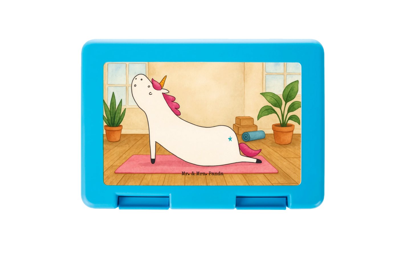 Mr. & Mrs. Panda Butterdose Einhorn Yoga Design - Weiß - Geschenk, Brotdose Für Mädchen, Brotbox, Premium Kunststoff, (Packung, 1-tlg., Einhorn Yoga), Langlebigkeit von Mr. & Mrs. Panda