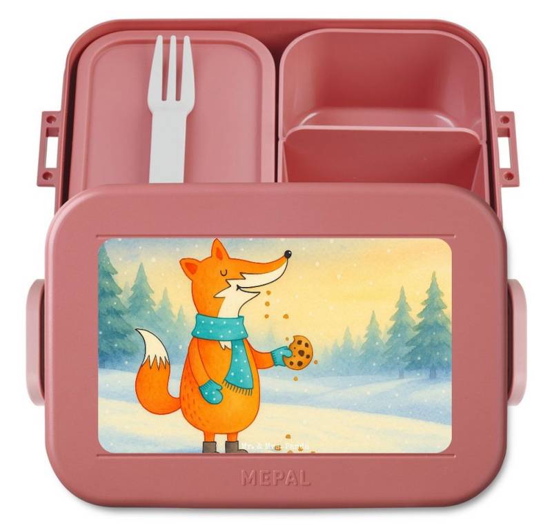 Mr. & Mrs. Panda Butterdose Fuchs Keks Design, MEPAL Bentobox, Rot Pastell, Füchse, Bentobox, Fri, Polypropylen lebensmittelecht, (Packung, 1-tlg) von Mr. & Mrs. Panda