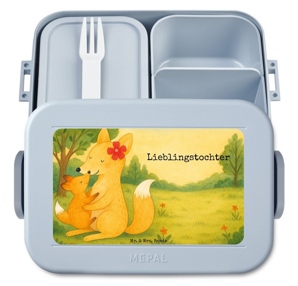 Mr. & Mrs. Panda Butterdose Fuchs Mama Design, MEPAL Bentobox, Blau Pastell, Umarmen, Muttertag, Polypropylen lebensmittelecht, (Packung, 1-tlg) von Mr. & Mrs. Panda