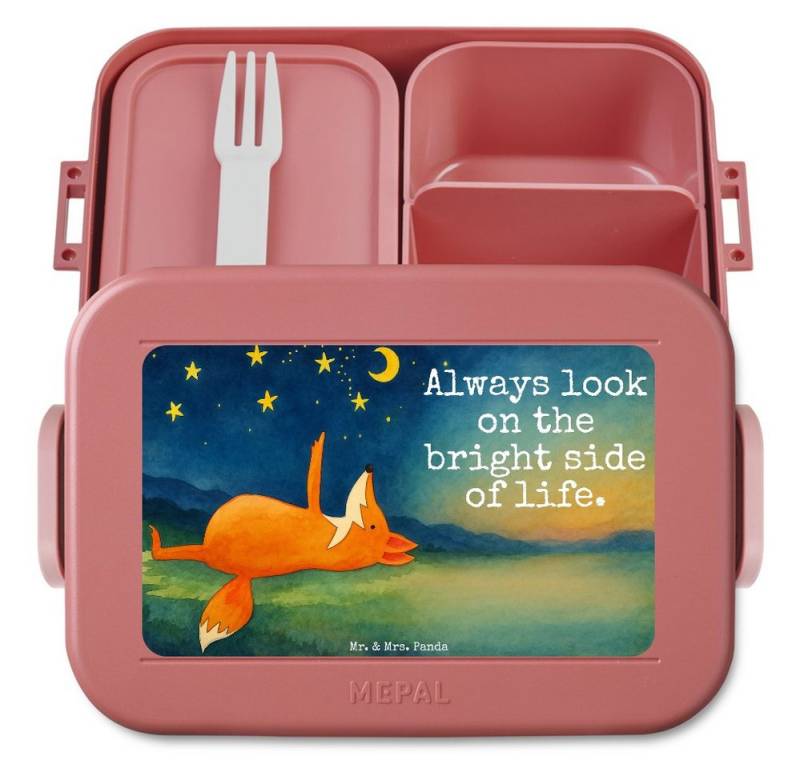 Mr. & Mrs. Panda Butterdose Fuchs Sterne Design, MEPAL Bentobox, Rot Pastell, Positiv, Romantik, Polypropylen lebensmittelecht, (Packung, 1-tlg) von Mr. & Mrs. Panda