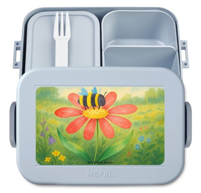Mr. & Mrs. Panda Butterdose Hummel Blume Design, MEPAL Bentobox, Blau Pastell, Brotdose, Natur, B, Polypropylen lebensmittelecht, (Packung, 1-tlg) von Mr. & Mrs. Panda