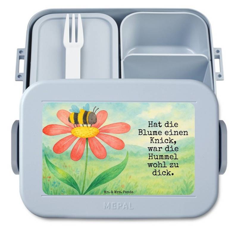 Mr. & Mrs. Panda Butterdose Hummel Blume Design, MEPAL Bentobox, Blau Pastell, Hummeln, Feld, Bro, Polypropylen lebensmittelecht, (Packung, 1-tlg) von Mr. & Mrs. Panda