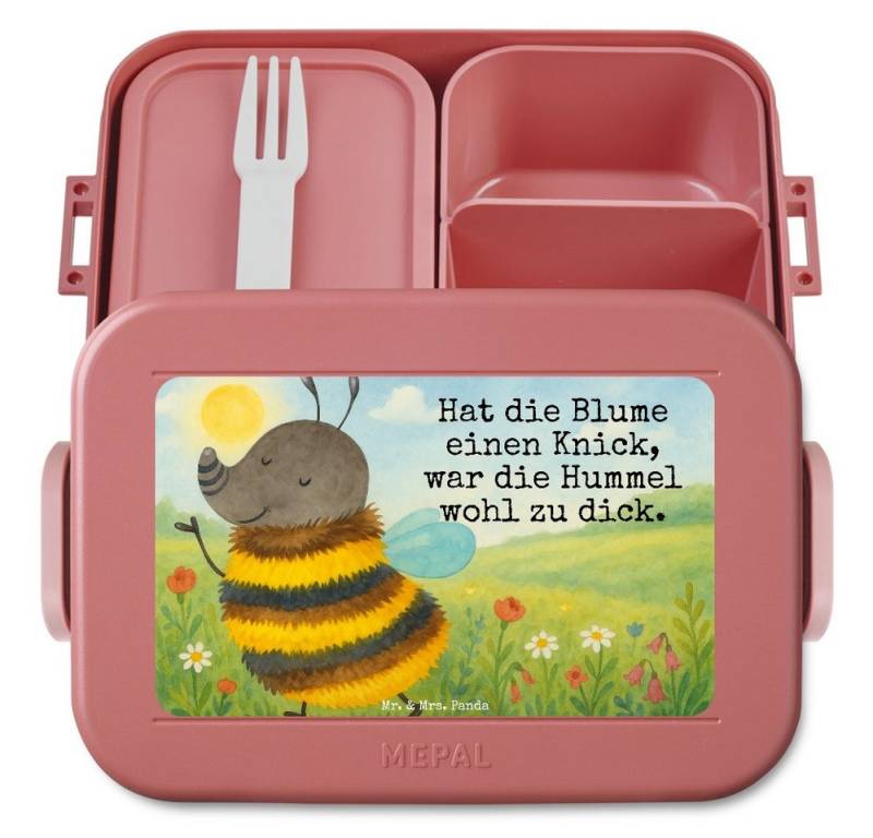 Mr. & Mrs. Panda Butterdose Hummel flauschig Design, MEPAL Bentobox, Rot Pastell, Biene, Blume, B, Polypropylen lebensmittelecht, (Packung, 1-tlg) von Mr. & Mrs. Panda