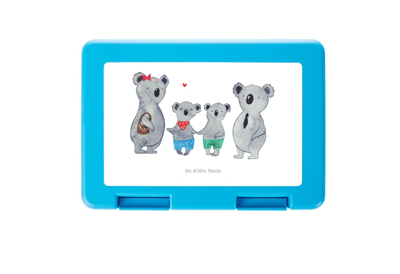 Mr. & Mrs. Panda Butterdose Koala Familie zwei - Weiß - Geschenk, Brotbox, Schwester, Lunch box, Premium Kunststoff, (1-tlg), Doppelverschluss von Mr. & Mrs. Panda